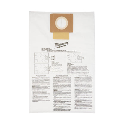 MILWAUKEE 18V FUEL 23L Wet Dry Vacuum Fleece Bags - 5 Pack 49901979