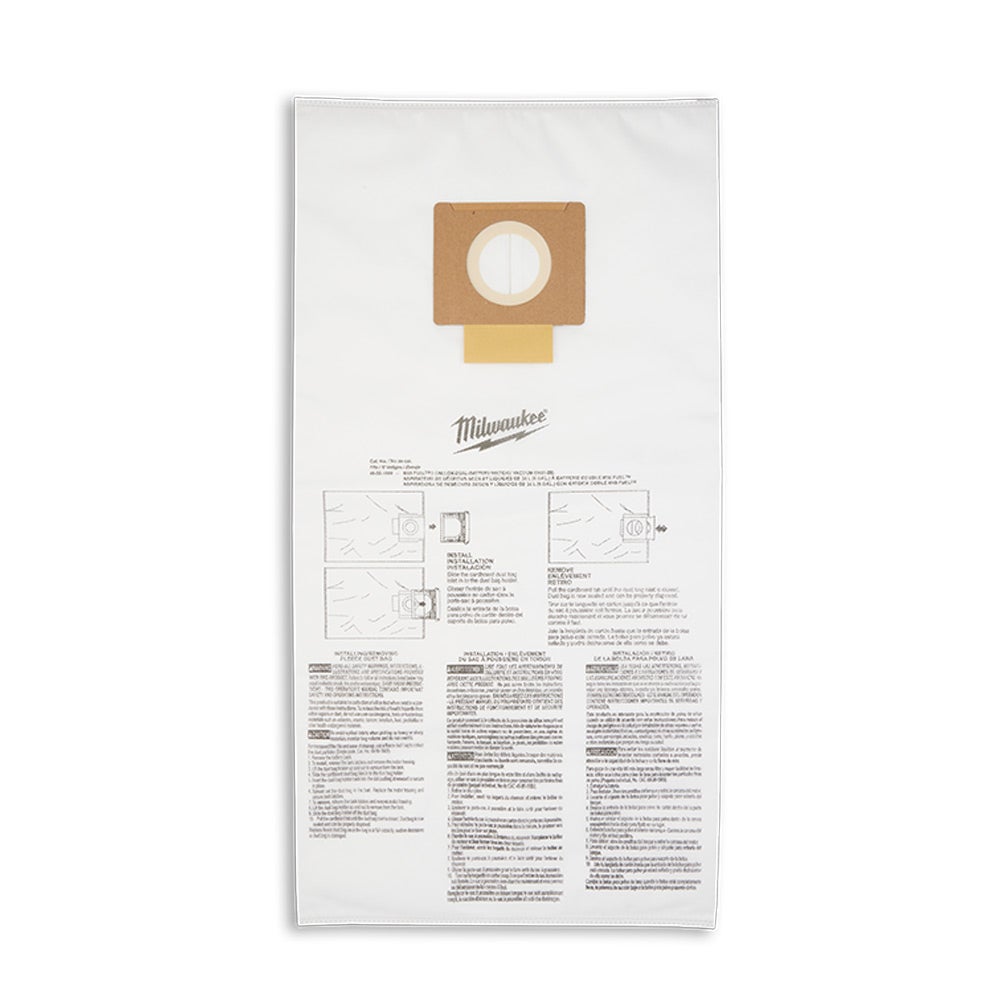 MILWAUKEE 18V FUEL 34L Wet Dry Vacuum Fleece Bags - 5 Pack 49901989