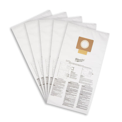 MILWAUKEE 18V FUEL 34L Wet Dry Vacuum Fleece Bags - 5 Pack 49901989