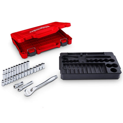 MILWAUKEE 1 2 Drive 28 Piece Metric Ratchet and Socket Set 48229510