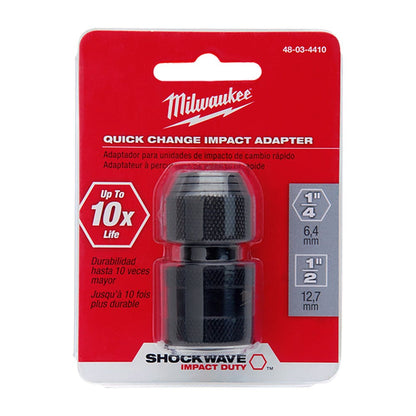 MILWAUKEE 1 2-Drive Socket to 1 4-Hex Quick-Change Adaptor - SHOCKWAVE 48034410