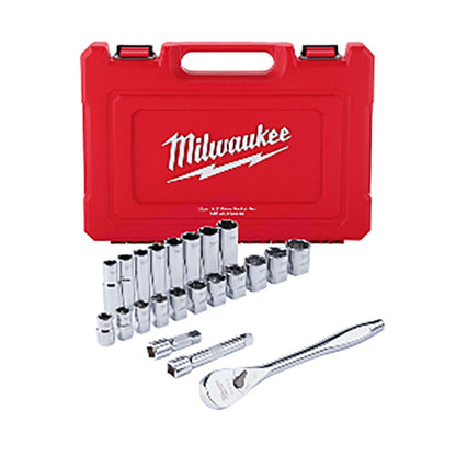 MILWAUKEE 1/2" Drive Socket Wrench Set 22 Piece 48229410
