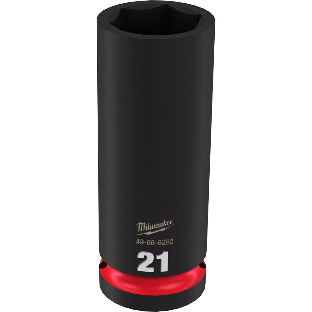 MILWAUKEE 1 2inch Drive 21mm Deep 6 Point Impact Socket - SHOCKWAVE 49666282