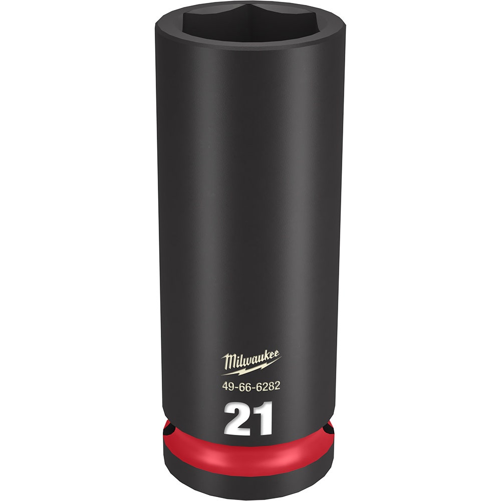 MILWAUKEE 1 2inch Drive 21mm Deep 6 Point Impact Socket - SHOCKWAVE 49666282