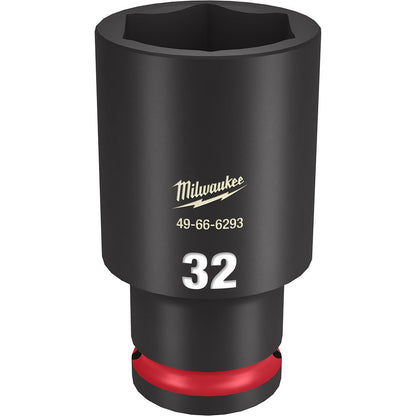 MILWAUKEE 1 2inch Drive 32mm Deep 6 Point Impact Socket - SHOCKWAVE 49666293