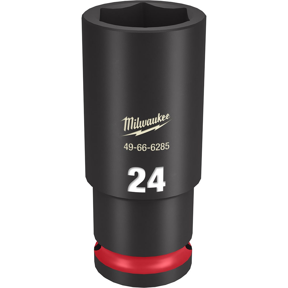 MILWAUKEE 1 2inch Drive 24mm Deep 6 Point Impact Socket - SHOCKWAVE 49666285