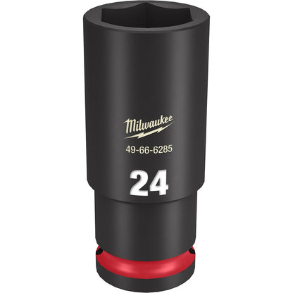 MILWAUKEE 1 2inch Drive 24mm Deep 6 Point Impact Socket - SHOCKWAVE 49666285