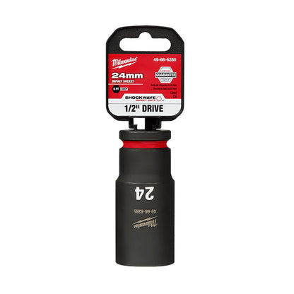 MILWAUKEE 1 2inch Drive 24mm Deep 6 Point Impact Socket - SHOCKWAVE 49666285