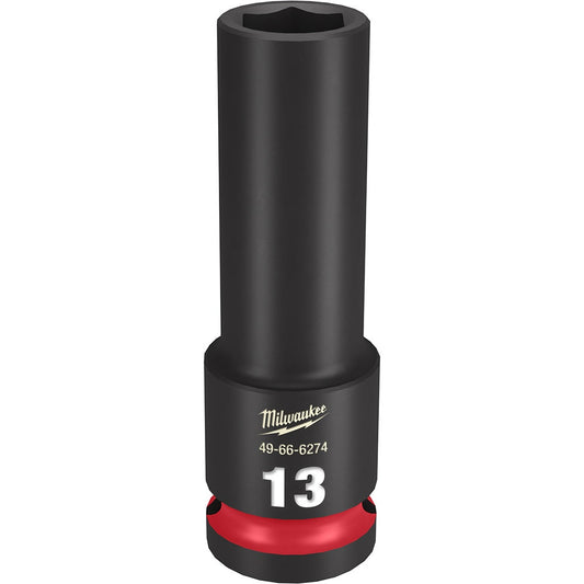 MILWAUKEE 1 2inch Drive 13mm Deep 6 Point Impact Socket - SHOCKWAVE 49666274