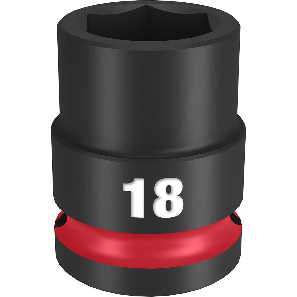 MILWAUKEE 1 2inch Drive 18mm Standard 6 Point Impact Socket - SHOCKWAVE 49666250