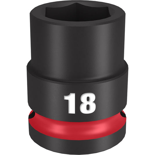 MILWAUKEE 1 2inch Drive 18mm Standard 6 Point Impact Socket - SHOCKWAVE 49666250
