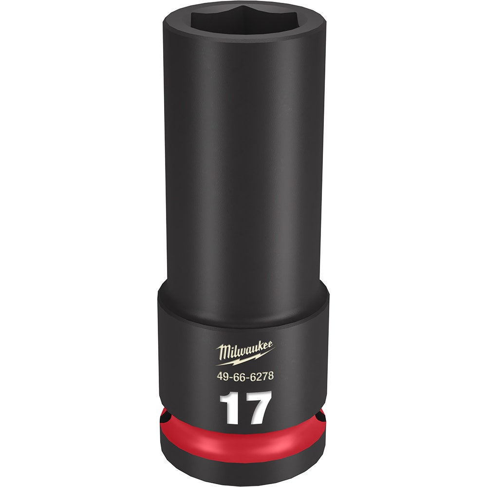 MILWAUKEE 1 2inch Drive 17mm Deep 6 Point Impact Socket - SHOCKWAVE 49666278