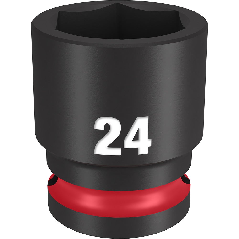 MILWAUKEE 1 2inch Drive 24mm Standard 6 Point Impact Socket - SHOCKWAVE 49666256