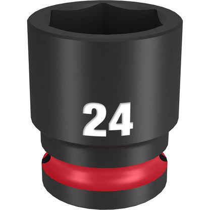 MILWAUKEE 1 2inch Drive 24mm Standard 6 Point Impact Socket - SHOCKWAVE 49666256