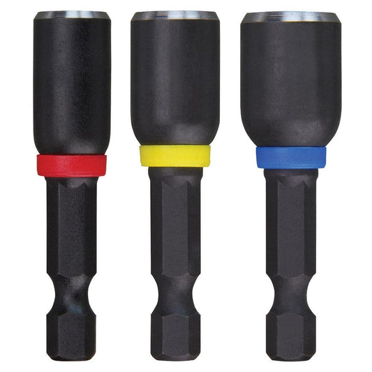 MILWAUKEE 1 4-3 8inch x 50mm Magnetic Power Nutsetter Set - SHOCKWAVE - 3 Piece 49664561