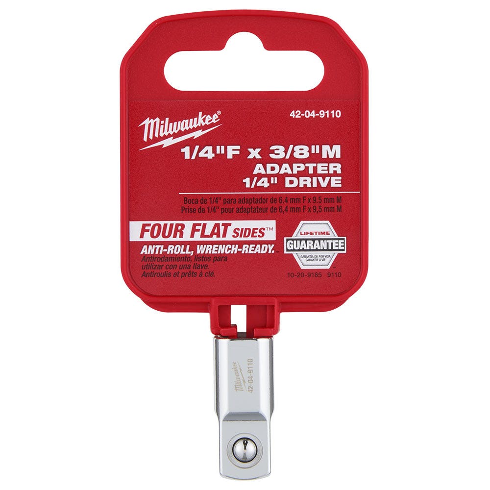 MILWAUKEE 1 4 Drive 1 4 F x 3 8 M Socket Adaptor 42049110