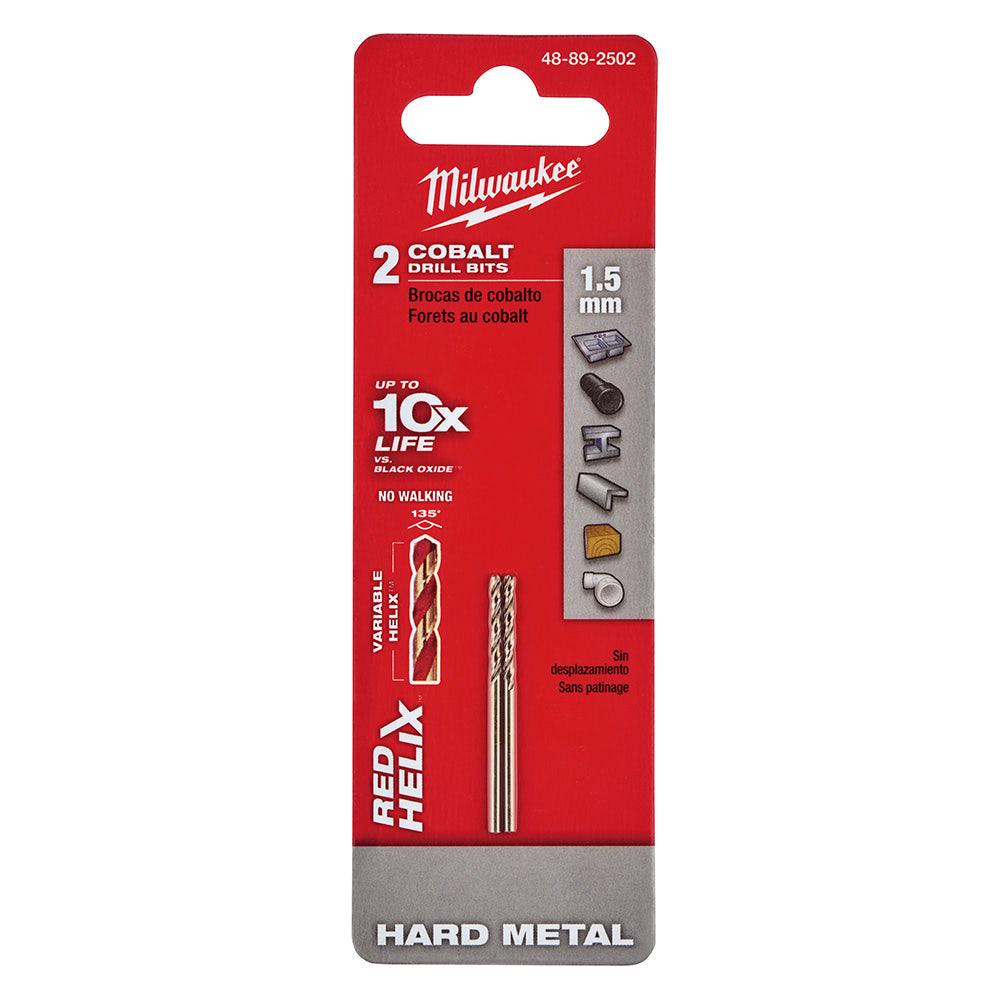 MILWAUKEE 1.5 x 40mm HSS-Cobalt Metal Jobber Drill Bit - RED HELIX 48892502