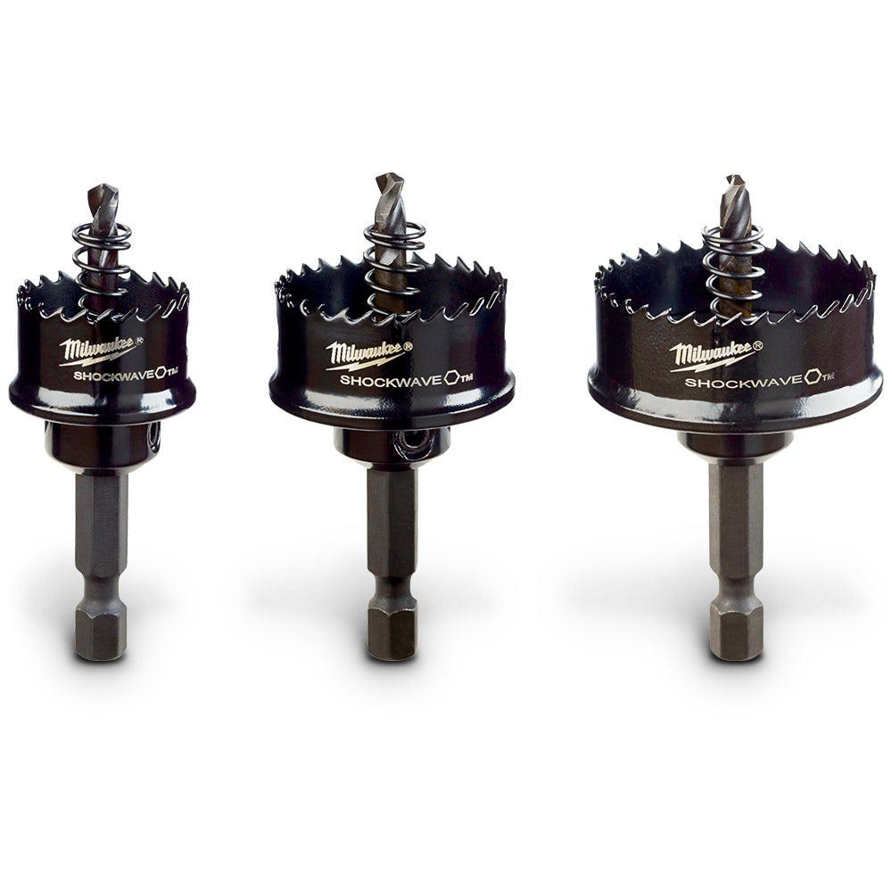 MILWAUKEE 22-32mm 1 4-Hex Bi-Metal Holesaw Set for Sheetmetal - SHOCKWAVE - 3 Piece 49224800