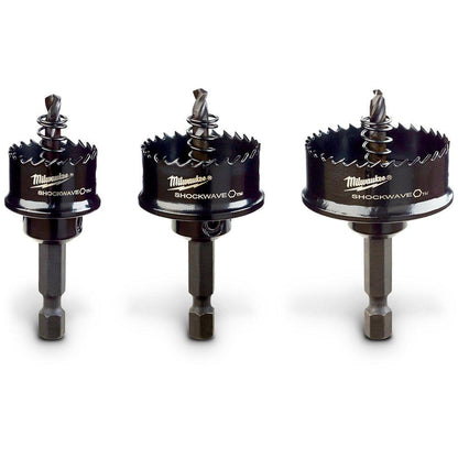MILWAUKEE 22-32mm 1 4-Hex Bi-Metal Holesaw Set for Sheetmetal - SHOCKWAVE - 3 Piece 49224800