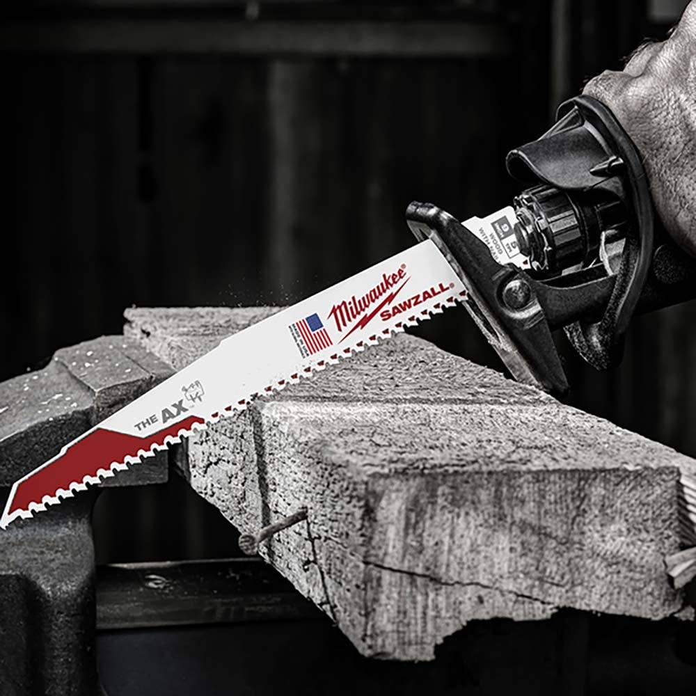 MILWAUKEE 230mm 5TPI Reciprocating Blade for Wood Nail Demo - SAWZALL - The AX - Bulk 100 Pack 48005026A