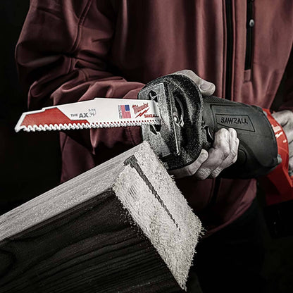 MILWAUKEE 230mm 5TPI Reciprocating Blade for Wood Nail Demo - SAWZALL - The AX - Bulk 100 Pack 48005026A