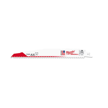 MILWAUKEE 230mm 5TPI Bi-Metal Reciprocating Saw Blade for Wood Nail Demolition - THE AX - 5 Piece 48005026