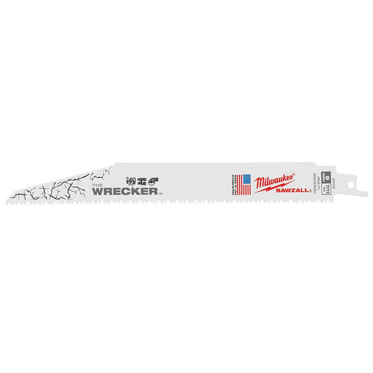 MILWAUKEE 230mm 7 11TPI Bi-Metal Reciprocating Saw Blade for Wood and Metal Demolition - THE WRECKER - 25 Piece 48008706