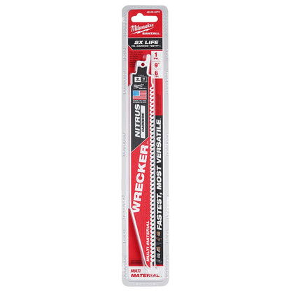 MILWAUKEE 230mm 9 6TPI TCT WRECKER Reciprocating Saw Blade - SAWZALL - 1 Piece 48005272