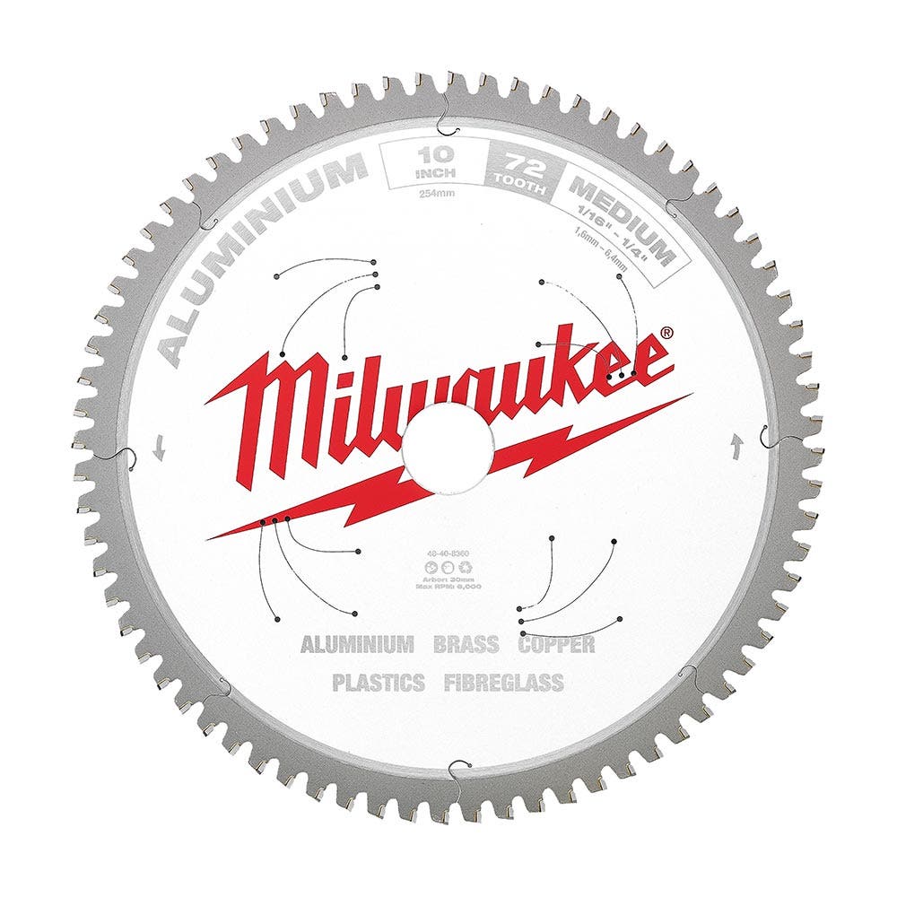 MILWAUKEE 254mm 72T TCT Blade Circular Saw for Alum 48408360