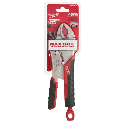MILWAUKEE 254mm Torque Lock MAXBITE Curved Jaw Locking Pliers w. Durable Grip 48223710
