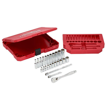 MILWAUKEE 26pc 1 4inch Drive AF Ratchet and Socket Set 48229404