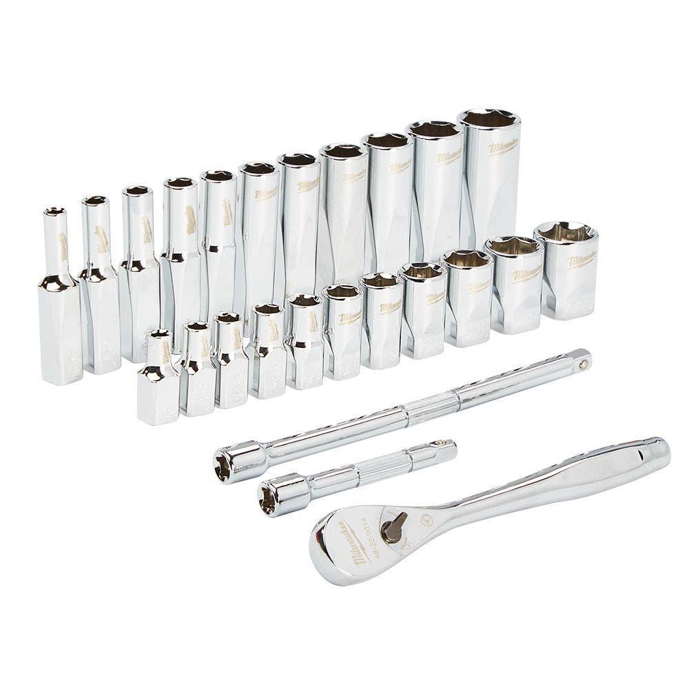 MILWAUKEE 26pc 1 4inch Drive AF Ratchet and Socket Set 48229404