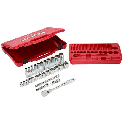 MILWAUKEE 28pc 3 8inch Drive AF Socket Set 48229408