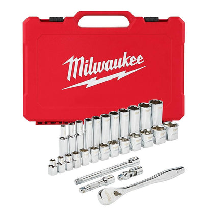 MILWAUKEE 28pc 3 8inch Drive AF Socket Set 48229408