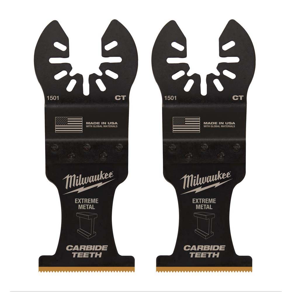 MILWAUKEE 2 piece 35mm OPEN-LOK Extreme Metal Titanium Enhanced Carbide Teeth Blade 49251502