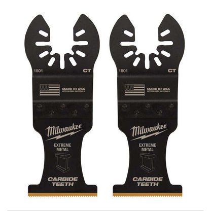 MILWAUKEE 2 piece 35mm OPEN-LOK Extreme Metal Titanium Enhanced Carbide Teeth Blade 49251502