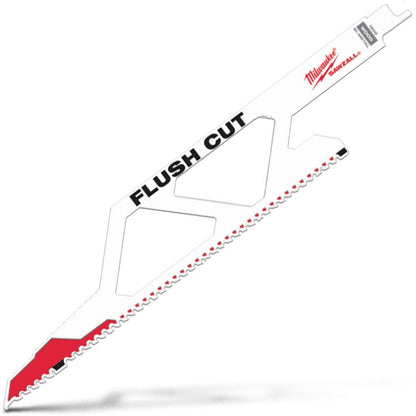 MILWAUKEE 300mm 5TPI Bi-Metal Reciprocating Saw Blade for Wood Nail Cutting - FLUSH CUT 48001600
