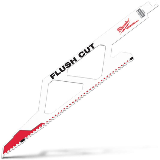 MILWAUKEE 300mm 5TPI Bi-Metal Reciprocating Saw Blade for Wood Nail Cutting - FLUSH CUT 48001600