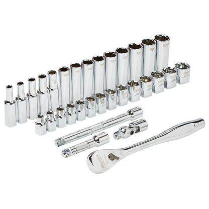 MILWAUKEE 32pc 3 8inch Drive Metric Socket Set 48229508