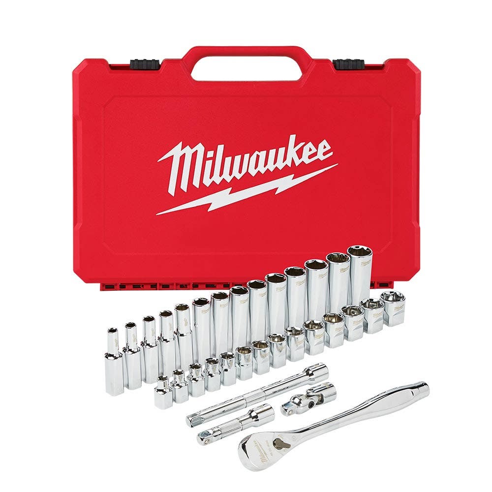 MILWAUKEE 32pc 3 8inch Drive Metric Socket Set 48229508
