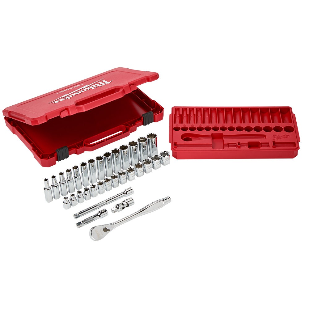 MILWAUKEE 32pc 3 8inch Drive Metric Socket Set 48229508