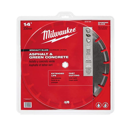 MILWAUKEE 350mm (14 ) Diamond Asphalt and Green Concrete Segmented Blade 49937240