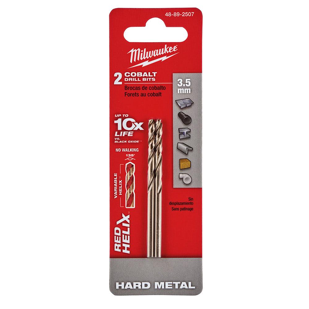 MILWAUKEE 3.5 x 70mm HSS-Cobalt Metal Jobber Drill Bit - RED HELIX 48892507