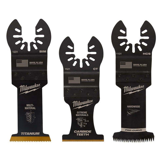 MILWAUKEE 3 piece OPEN-LOK All Purpose Multi Tool Blade Variety Pack Blades 49109001