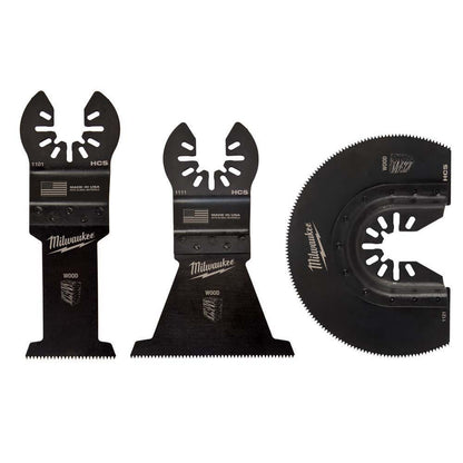 MILWAUKEE 3 piece OPEN-LOK Wood Blade Multi Tool Blade Variety Pack 49109004