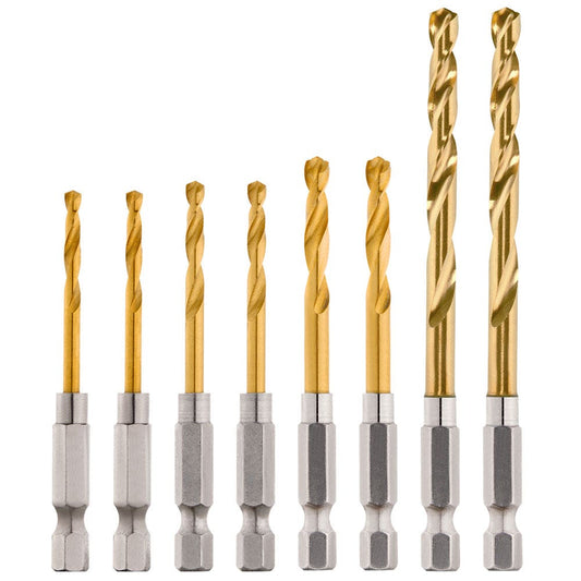 MILWAUKEE 3mm-4.8mm Red Helix Titanium Drill Bit - SHOCKWAVE - 8 Piece 48894868