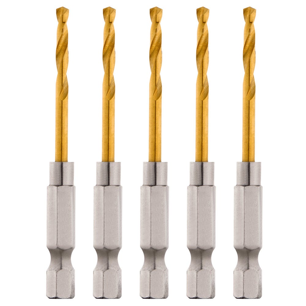 MILWAUKEE 3mm Red Helix Titanium Drill Bit - SHOCKWAVE - 5 Piece 48894905