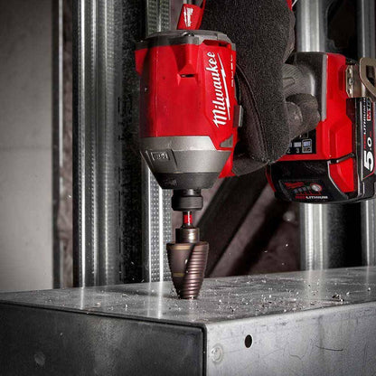 MILWAUKEE 4-12mm 5-Step 1/4-Hex HSS-TiAlN Spiral Flute Step Drill Bit - SHOCKWAVE 48899262