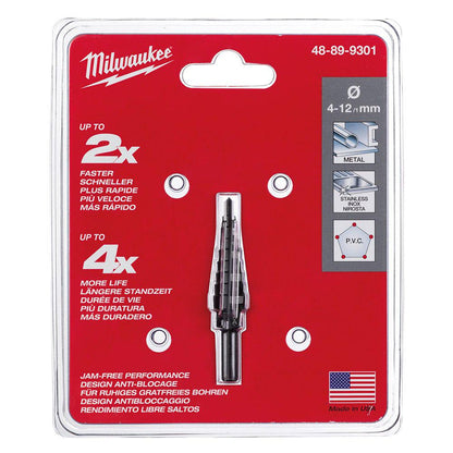 MILWAUKEE 4-12mm 9-Step HSS Step Drill Bit 48899301