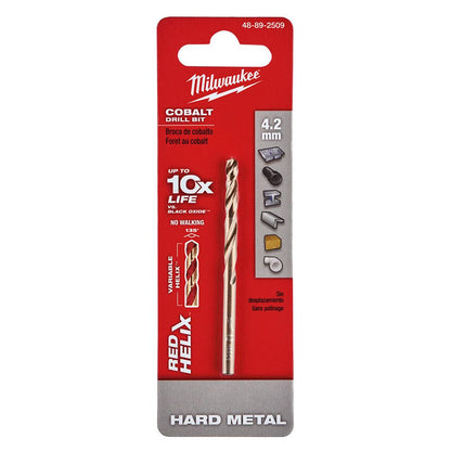 MILWAUKEE 4.2 x 75mm HSS-Cobalt Metal Jobber Drill Bit - RED HELIX 48892509